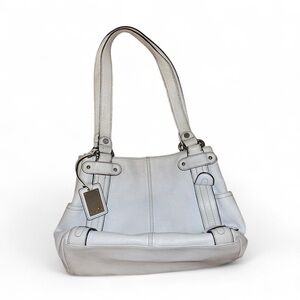 tignanello white leather shoulder bag